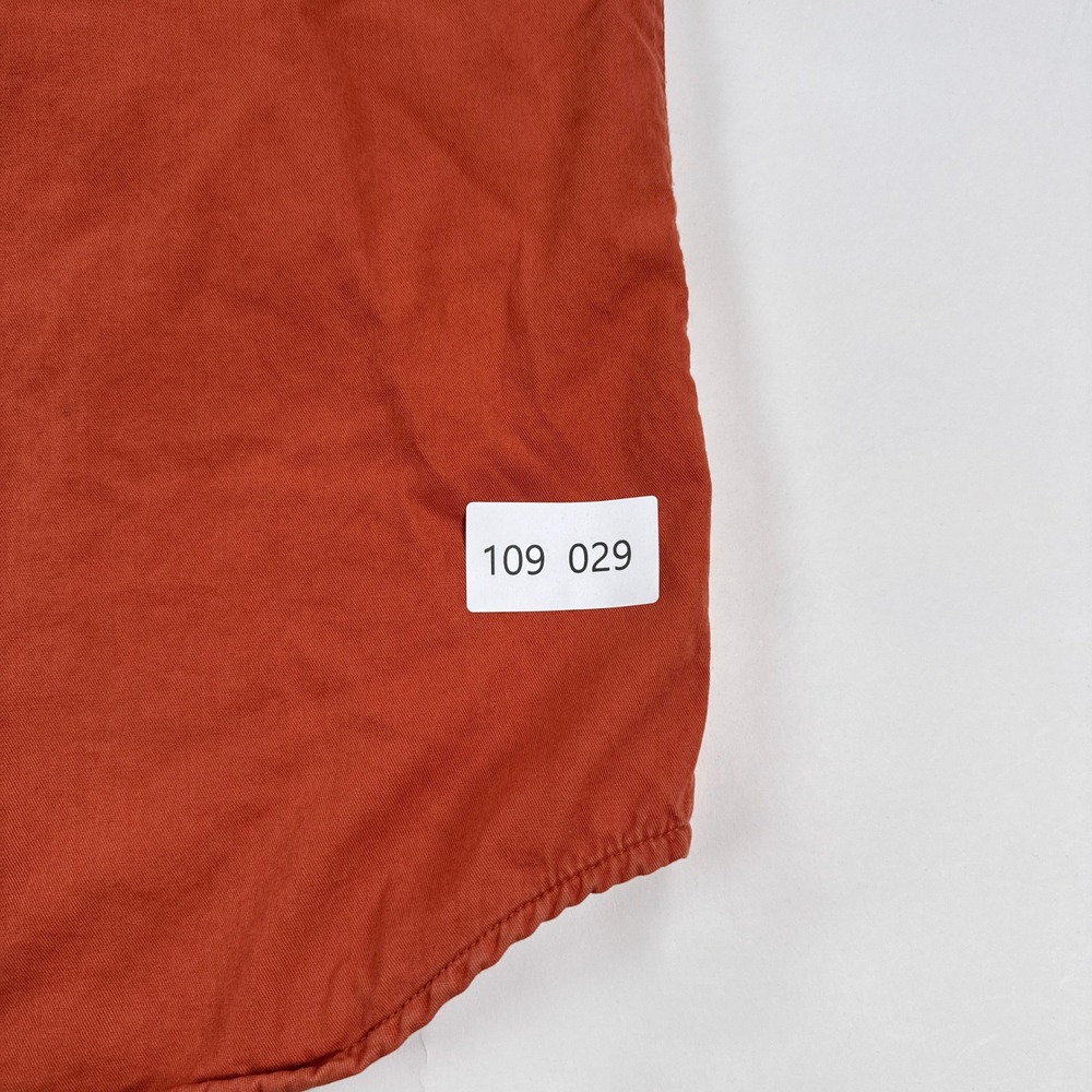 LL Bean Men Large Flannel Lined Hurricane Shirt Jacket Rust Orange Plaid Shacket - Picture 8 of 8